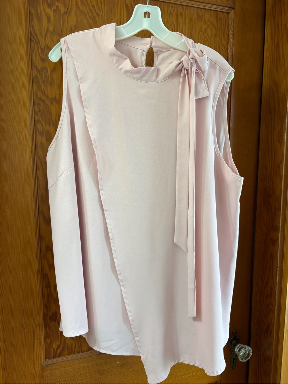 SHEIN Curve Sleeveless Blouse in Light Pink